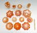 14 PC. ORANGE CARNIVAL GLASS COLLECTION - 2