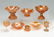 11 PC. ORANGE CARNIVAL GLASS