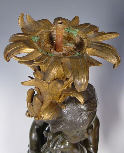 PAIR BRONZE FIGURAL CHERUB CHENETS  - 9