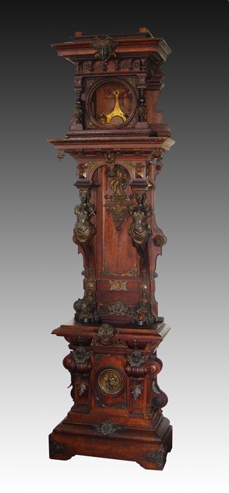 ORNATE BRONZE MOUNTED CARVED LONGCASE CLOCK CASE