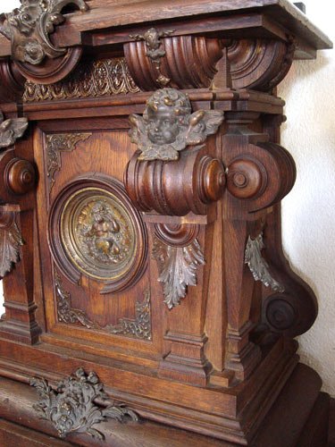 ORNATE BRONZE MOUNTED CARVED LONGCASE CLOCK CASE - 4