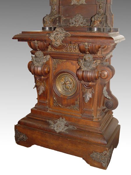 ORNATE BRONZE MOUNTED CARVED LONGCASE CLOCK CASE - 5