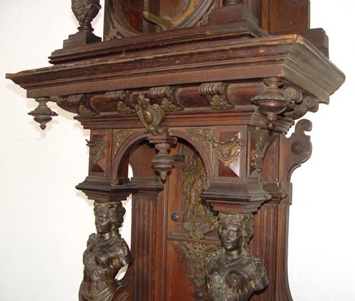 ORNATE BRONZE MOUNTED CARVED LONGCASE CLOCK CASE - 7