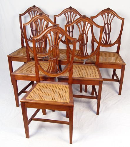SET OF 6 FRENCH SIDE CHAIRS CA. 1800'S