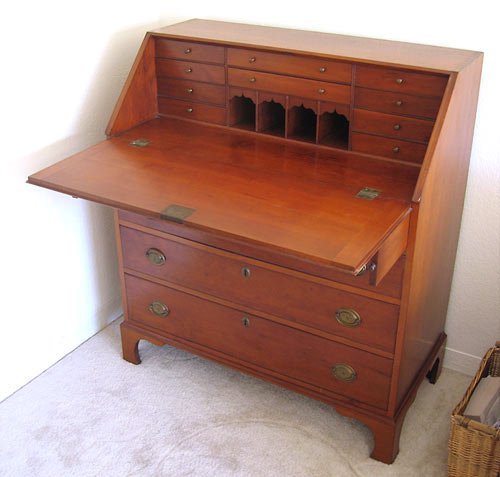 PERIOD AMERICAN CHERRY FALL FRONT DESK - 2