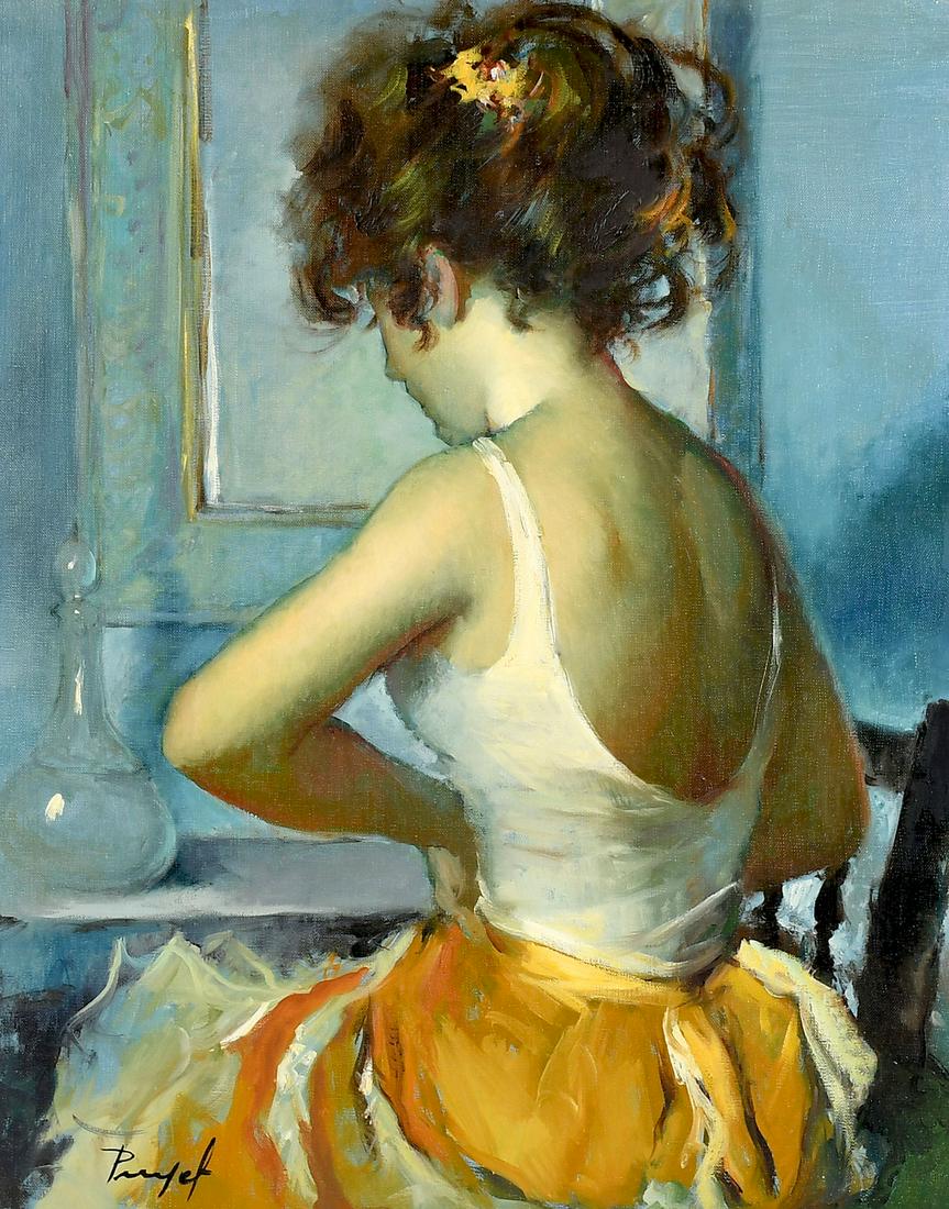 JOSE PUYET PAINTING TOILET: PUYET, Jose, (Spanish, 1922-2004): Toilet, Oil/Canvas, 31.5" x 25.5", signed lower left, titled verso, framed, 36.5" x 30.5".