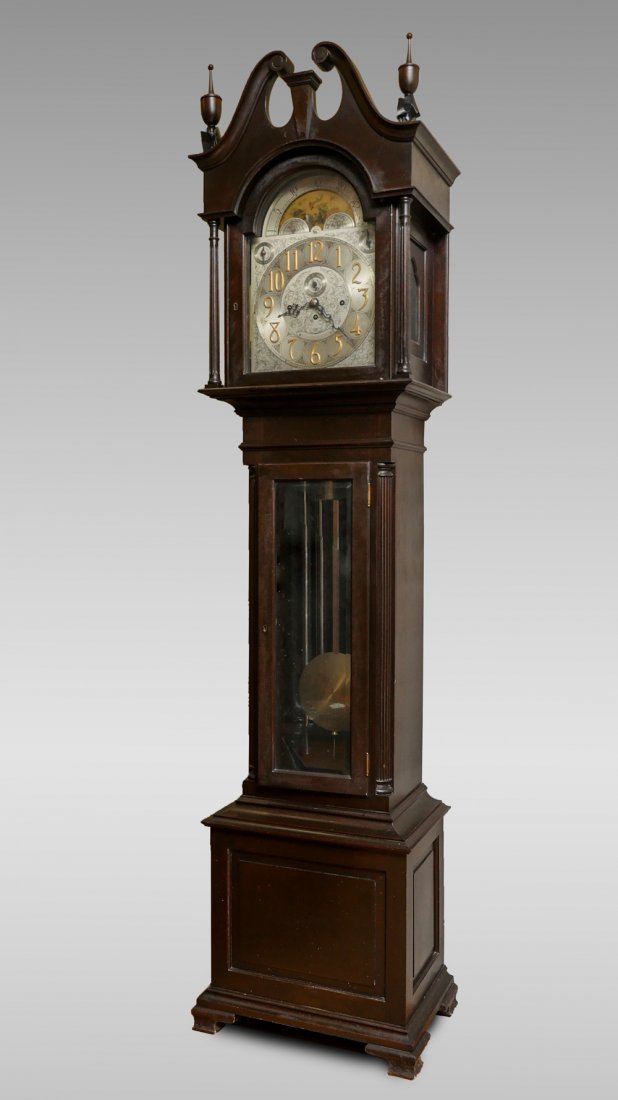 HERSCHEDES 6 TUBE GRANDFATHER CLOCK: HERSCHEDES 6 TUBE GRANDFATHER CLOCK: Approx. 92" h x 22.75" l x 15" w.