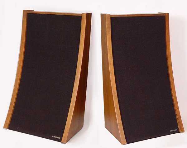 PAIR SAE MARK XIV WALNUT ELECTROSTATIC SPEAKERS: PR SAE MARK XIV WALNUT ELECTROSTATIC SPEAKERS: Circa mid 1970's. Originally retailed for $1800. Measures 43'' h. x 24'' x 18 1/2''