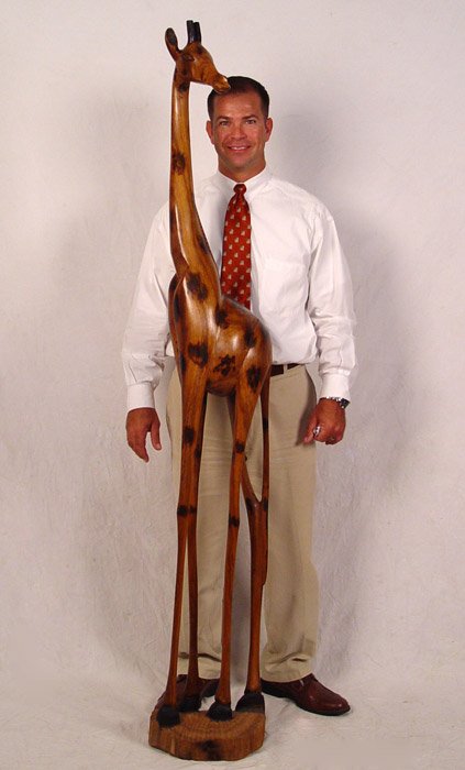 308: 6 FT TALL CARVED GIRAFFE - Aug 30, 2009 | Burchard Galleries Inc in FL