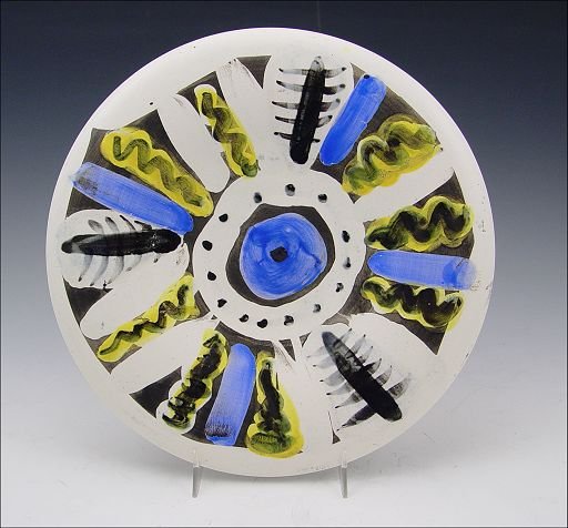 PABLO PICASSO MADOURA FAIENCE PLATE: PICASSO, Pablo, (Spain, 1881-1973): Madoura Faience Plate, 10" diameter, no. 66 edition, signed and numbered 133 / 150.