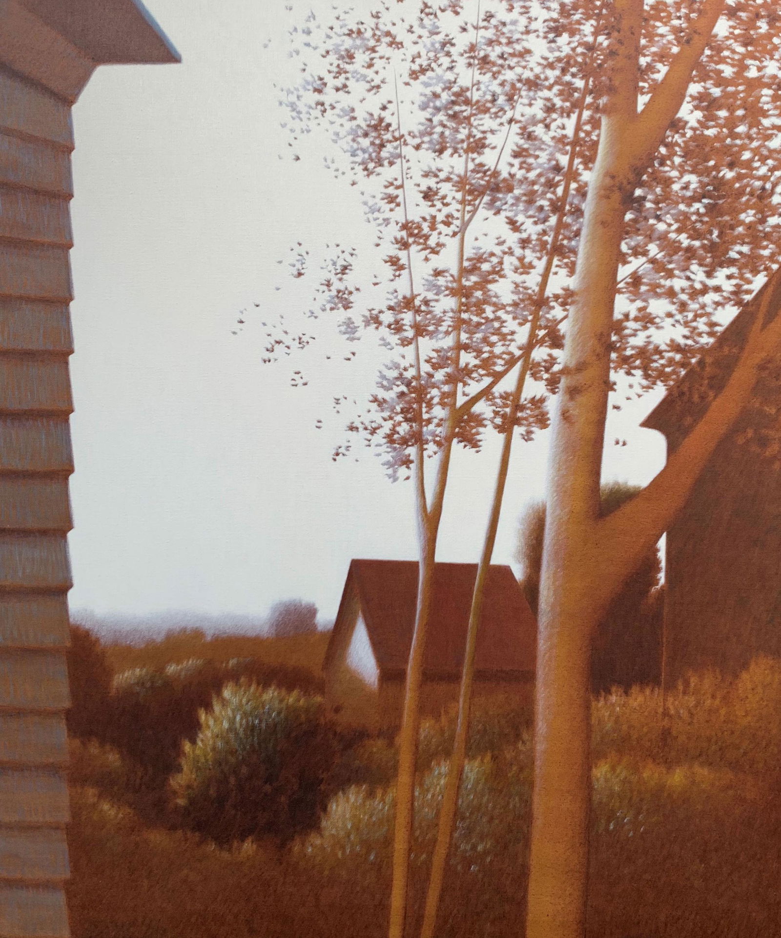 LARGE ROBERT KIPNISS HARVEST GOLD: KIPNISS, Robert, (1931-): "Harvest Gold", Oil/Canvas, 48" x 40", signed and dedicated verso, original gilt wood frame, 49.5" x 42", Sold with Merrill Chase Certificate of Authenticity.