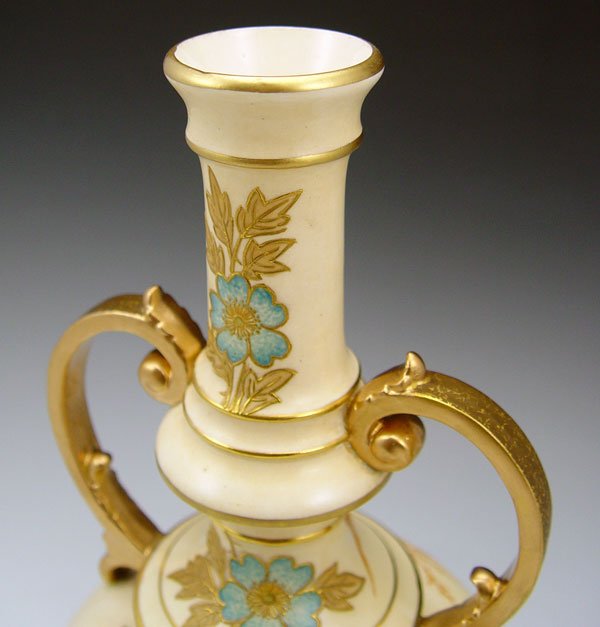 LARGE FAIENCE MFG. GILDED VASE Edward Lycett: - 4