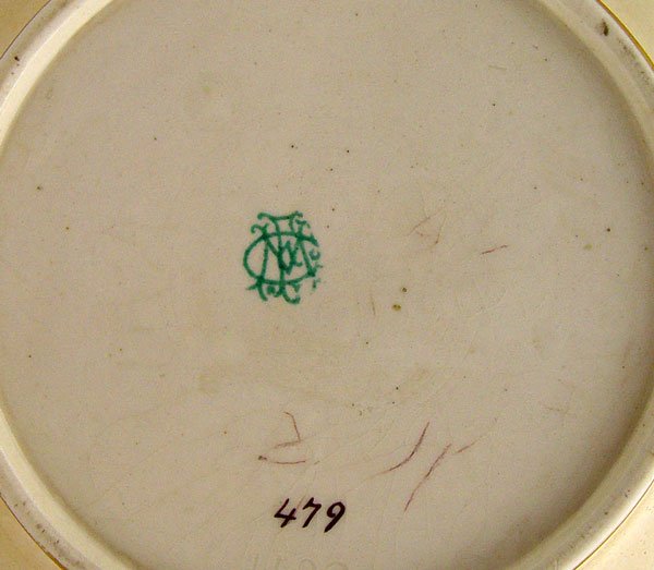 LARGE FAIENCE MFG. GILDED VASE Edward Lycett: - 5