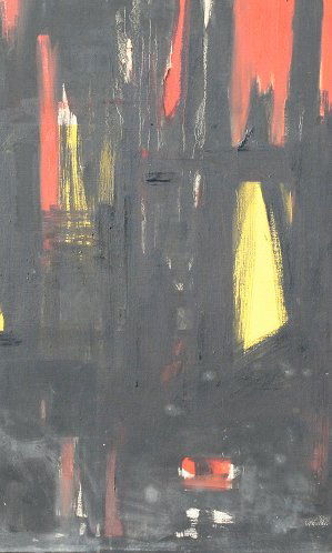 EMILIO SANCHEZ ABSTRACT PAINTING: UNSIGNED ABSTRACT COMPOSITION: 48'' x 46'', monogrammed. From the Dr. Andrew Haraway Collection.