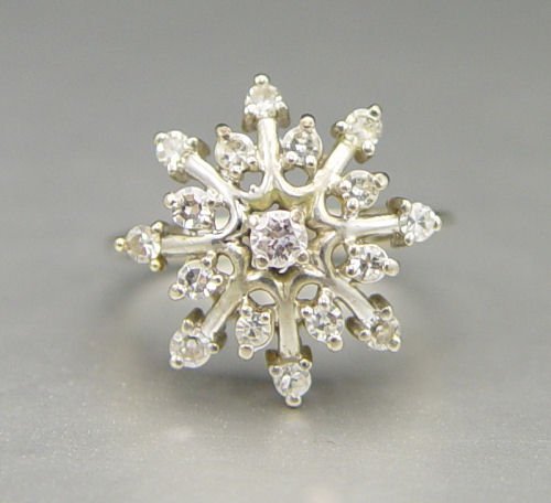 14K DIAMOND SNOWFLAKE SPARKLE RING