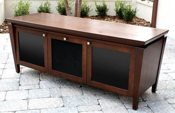 CONTEMPORARY CREDENZA: CONTEMPORARY CREDENZA: Made in Canada, perfect for large screen televisions. 28"h. x 6'l x 25"d.