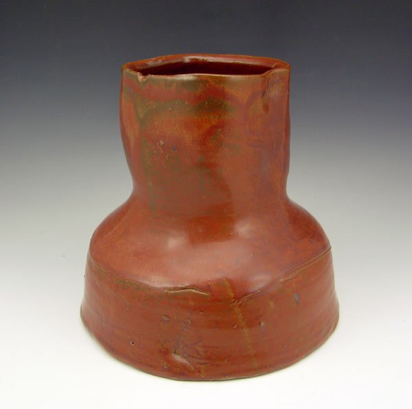 IMPORTANT ROBERT TURNER POTTERY VESSEL: TURNER, Robert, (American, 1913-2005): Glazed Stoneware Vessel, 9'' h., 4 1/2'' opening, 8 1/4'' at widest, incised signature to base.
