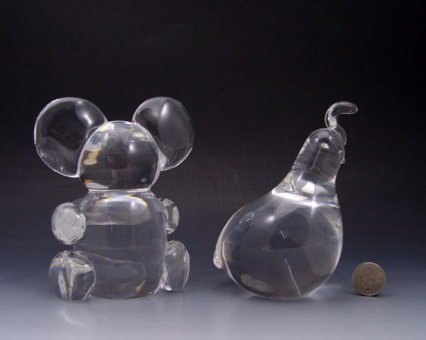 STEUBEN CRYSTAL PARTRIDGE & KOALA BEAR: STEUBEN CRYSTAL PARTRIDGE AND KOALA BEAR: The partridge / quail is 5 1/''. Koala Bear, 5 3/4''.