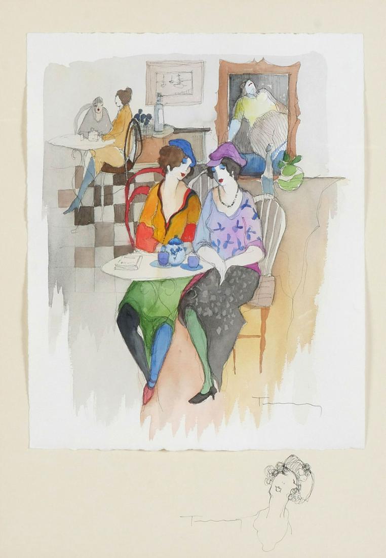 TARKAY ORIGINAL WATERCOLOR PAINTING "BEST FRIENDS" (1 of 4)