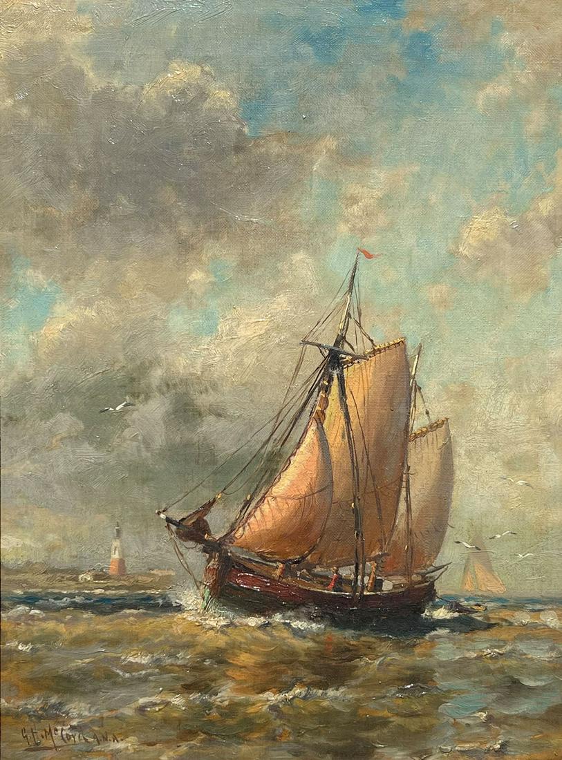 GEORGE MCCORD "PASSING THE LIGHTHOUSE" PAINTING (1 of 5)