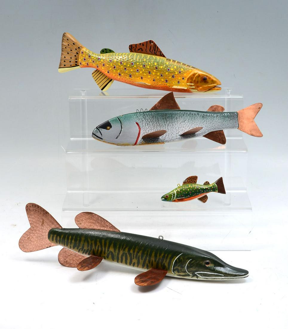 FOUR PIECE FISH DECOY LOT (1 of 3)