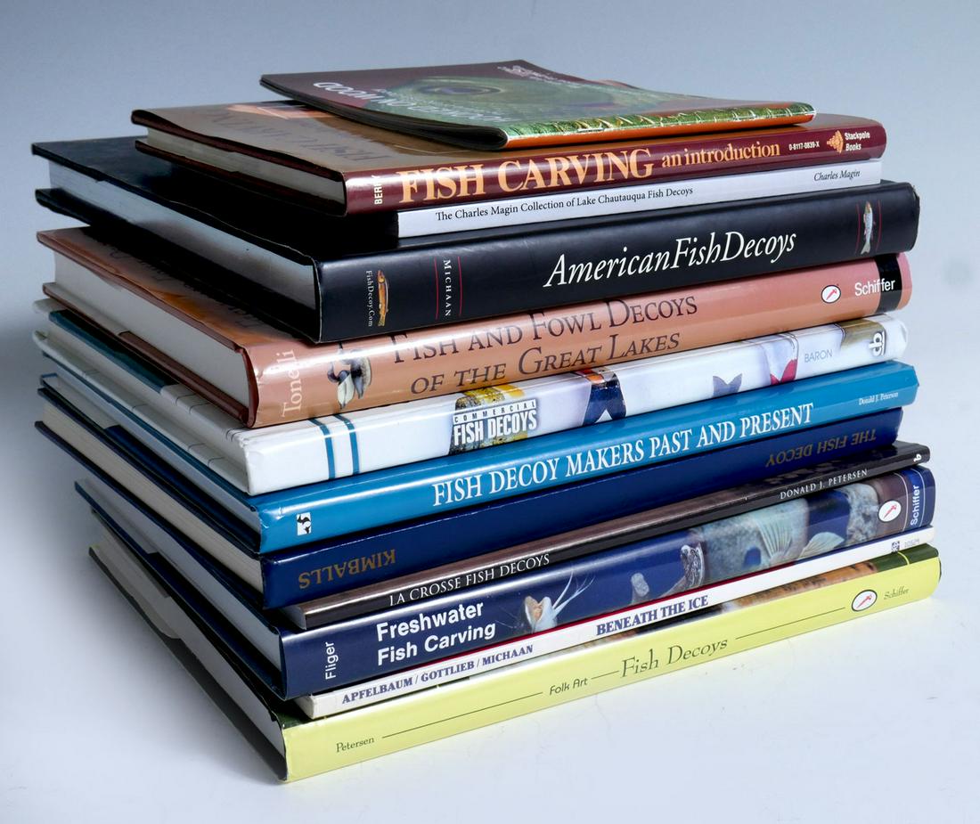 TWELVE BOOKS ON FISH DECOYS (1 of 1)