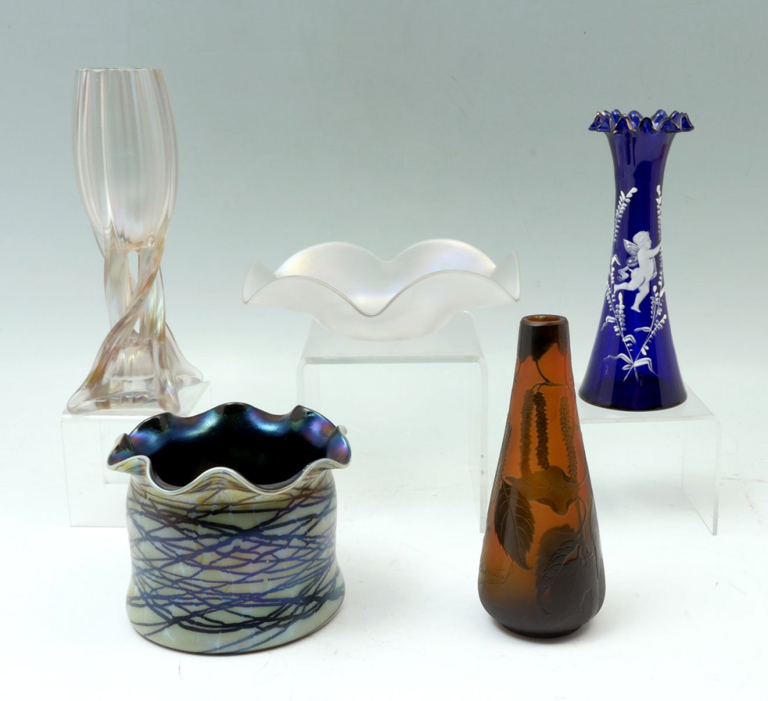 5 PC. ART GLASS VASE & BOWL COLLECTION (1 of 3)