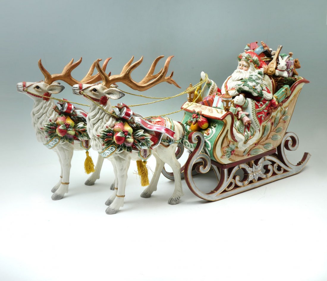 FITZ & FLOYD "ENCHANTED HOLIDAY" SOUP TUREEN & REINDEER (1 of 9)