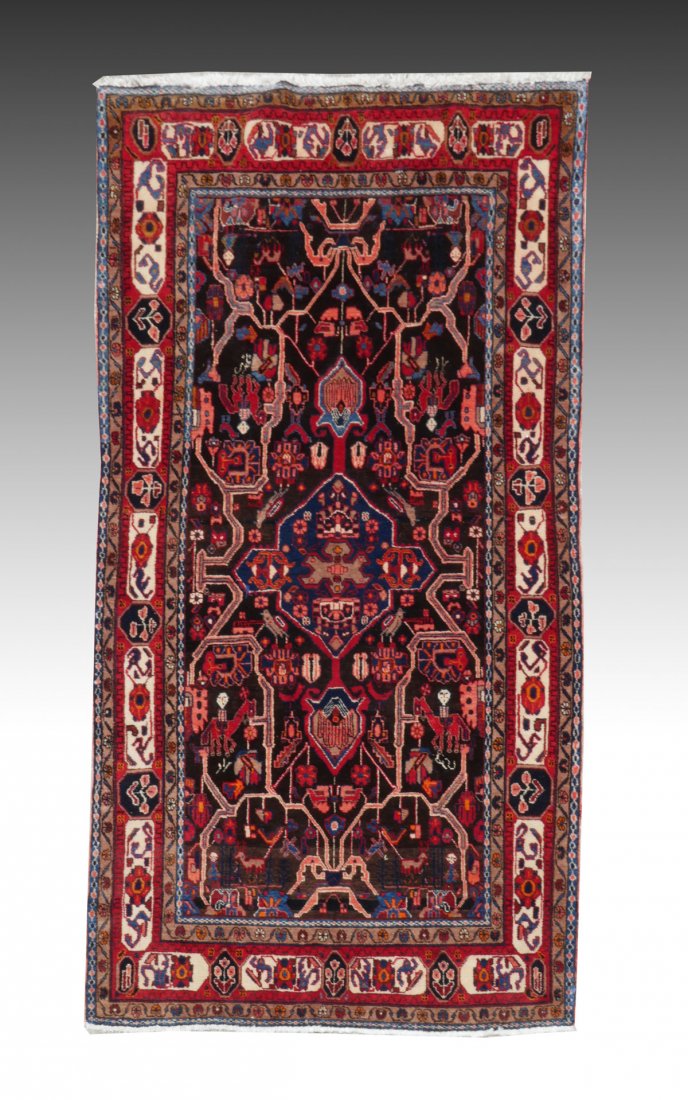 PERSIAN HK WOOL RUG, 4'9" X 8'2" (1 of 4)