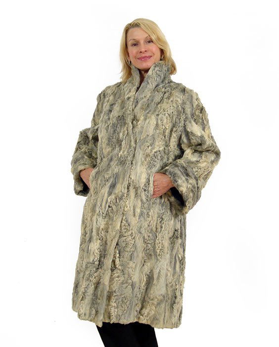 SABLE FUR FULL LENGTH COAT: FULL LENGTH SABLE FUR COAT: Hens & Kelly of Buffalo, fully lined with the lining of the sleeves ending in elastic bands, two pockets, approx. 46"l.