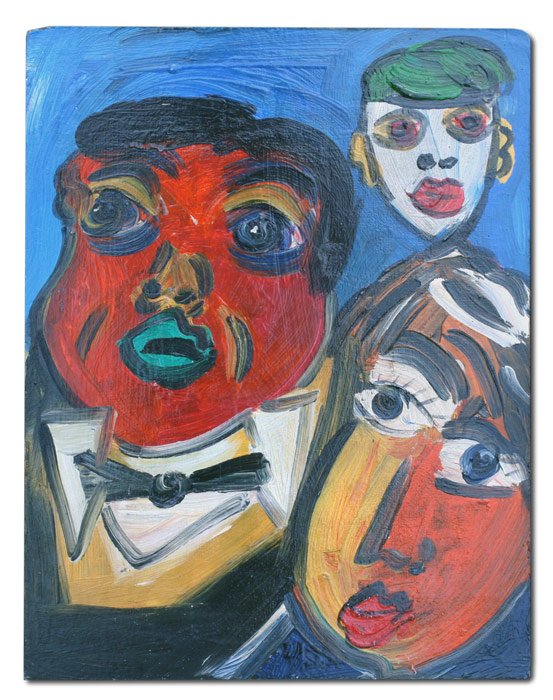 PETER KEIL PAINTING PABLO PICASSO '59: KEIL, Peter, (German, 1942-): "Pablo Picasso", OIL/Masonite, signed, dated '59, titled verso, 25 1/2" x 19 3/4", unframed. From the artists personal collection. Keil was one of the early Neo-Expressio