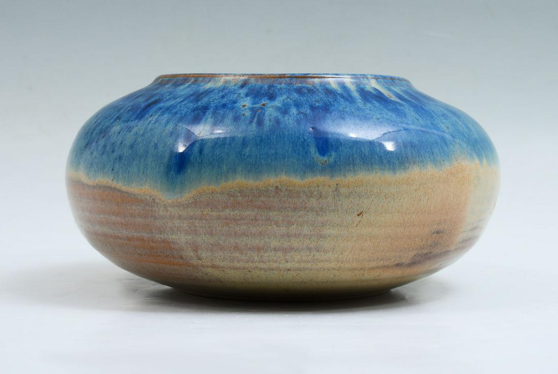 JAMES ANDERSON SHEARWATER POTTERY BOWL: JAMES ANDERSON SHEARWATER POTTERY BOWL: Shearwater pottery bowl, by Peter Anderson, circa 1930, stamped at underside. Approx. 3.5'' h x 7.25'' w.