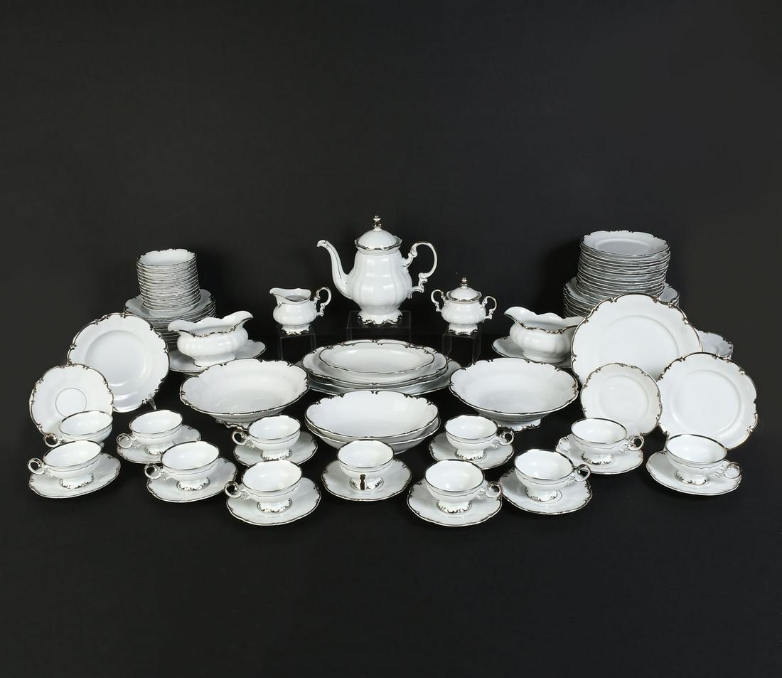 HUTSCHENREUTHER "REVERE" PATTERN CHINA: HUTSCHENREUTHER "REVERE" PATTERN CHINA: Comprising; 12- Tea cups, 12- Saucers, 14- Dinner plates, 14- Soup bowls, 14- Ice cream bowls, 14- Luncheon plates, 14- Bread plates, 4- Graduated oval platters