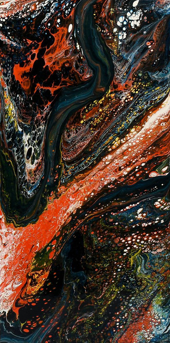 RICHARD MANN "YELLOW COMPOSITION C": MANN, Richard, (American, 20th Century): "Yellow Composition C", Acrylic/Board, 23" x 11", signed in the bottom margin, Merrill Chase Certificate of Authenticity affixed verso, framed, 25.5" x 13.5".