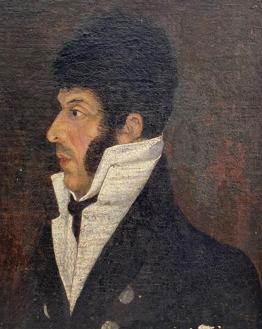 EARLY PORTRAIT PAINTING OF A GENTLEMAN - CABALLERO (1 of 3)