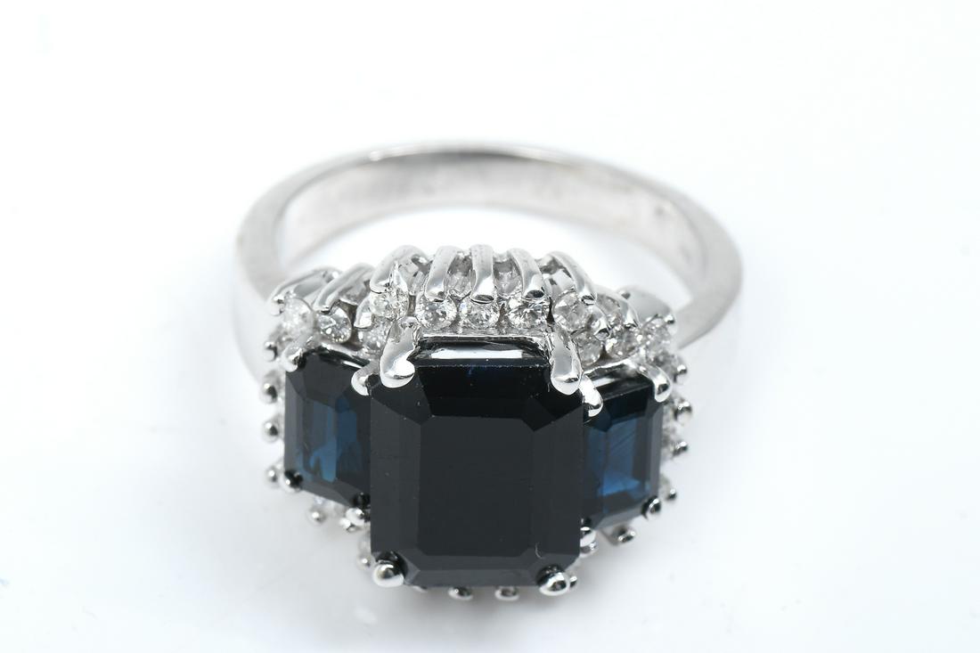 14K 5.59 CTW BLUE SAPPHIRE & DIAMOND RING (1 of 5)