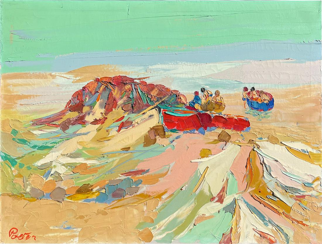 KURT POLTER BEACH SCENE PAINTING (1 of 4)