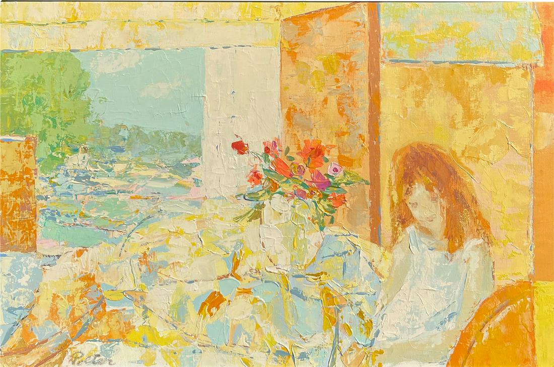 KURT POLTER PAINTING YOUNG REDHEAD IN INTERIOR (1 of 4)