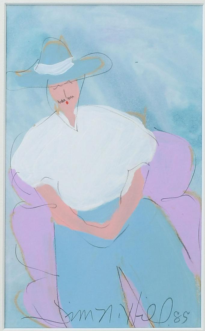 JIM N. HILL PAINTING OF A SEATED MAN (1 of 3)