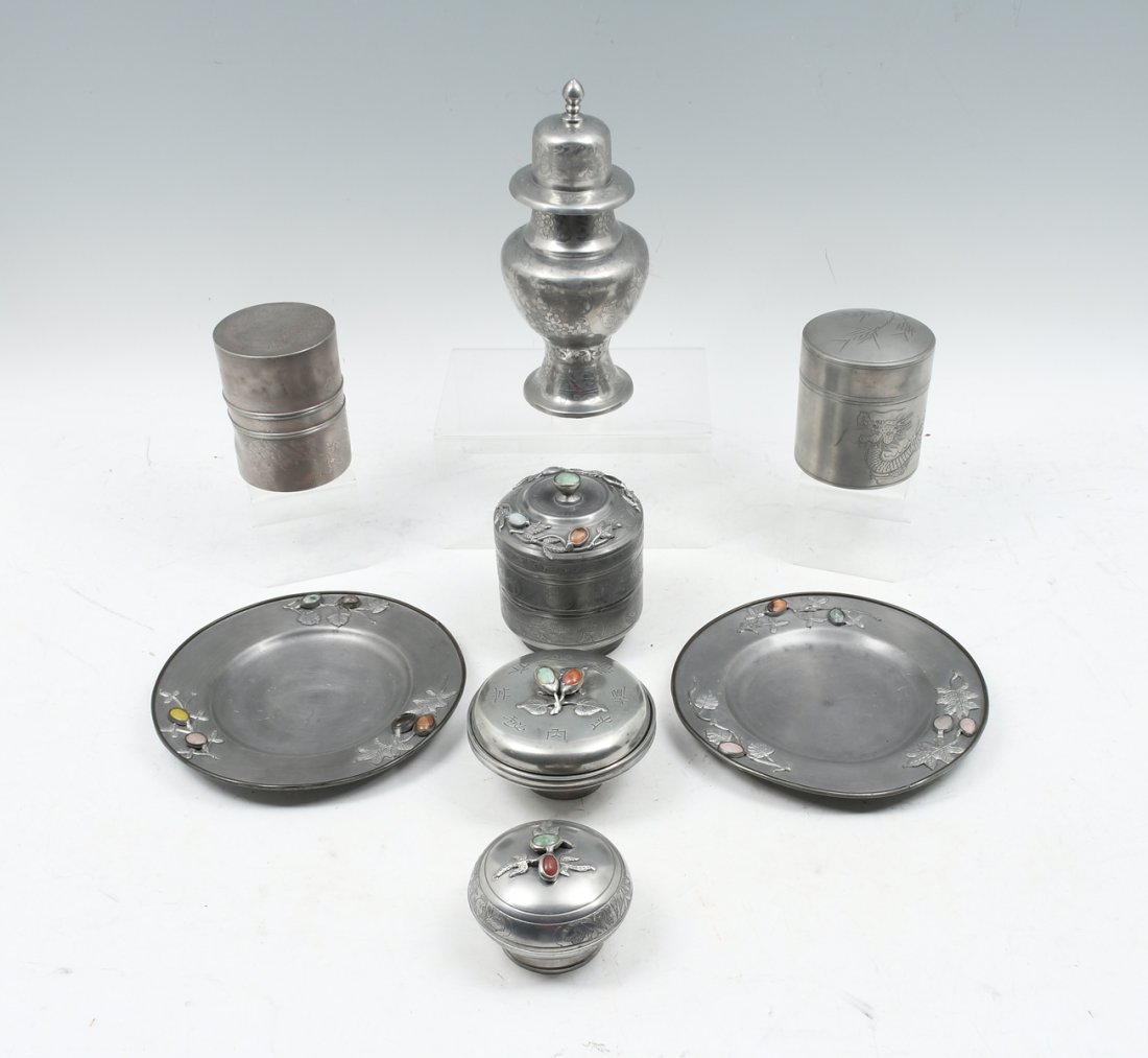 8 PC. CHINESE PEWTER COLLECTION (1 of 5)