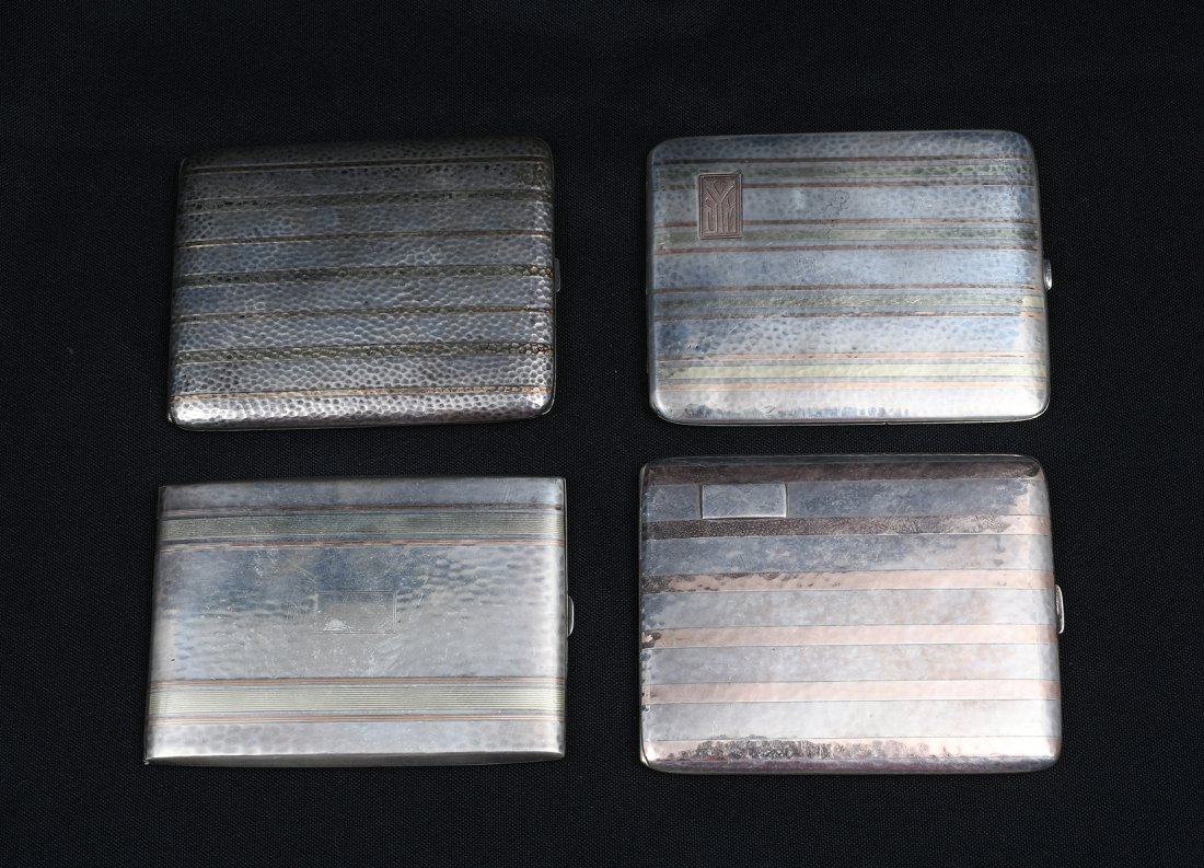 4 HAMMERED SILVER CIGARETTE CASES (1 of 3)