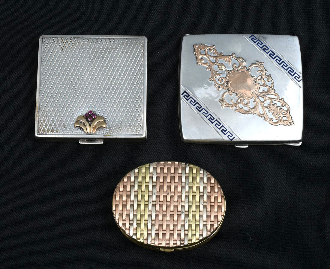 3 PC. SILVER & GOLD COMPACTS (1 of 3)