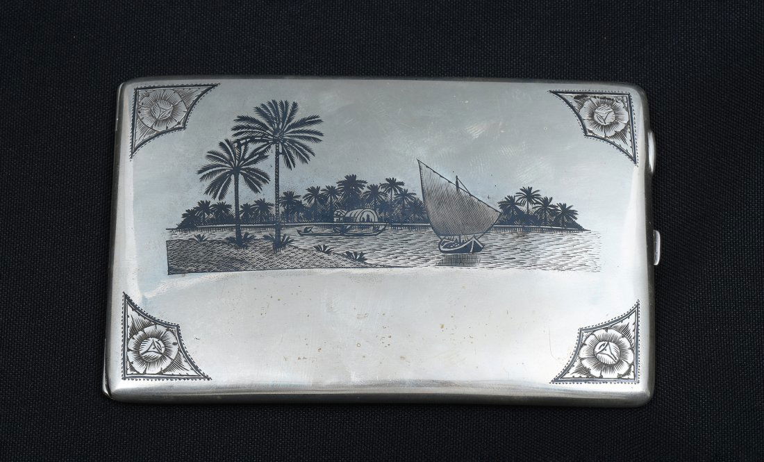 MIDDLE EASTERN STERLING & NIELLO CIGARETTE CASE (1 of 3)