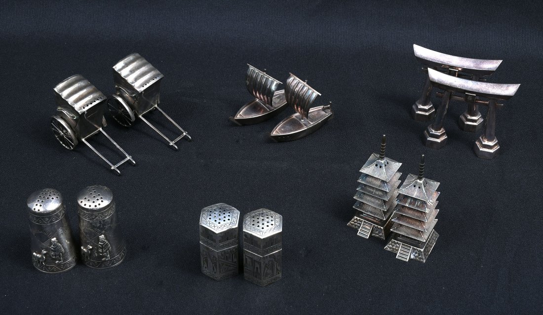6 SETS OF STERLING SALT & PEPPER SHAKERS (1 of 7)