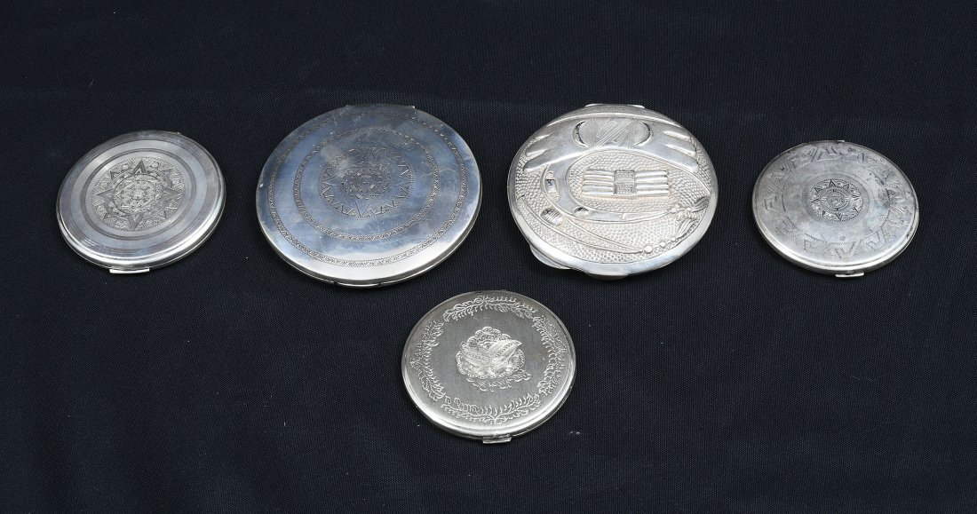 5 STERLING MEXICAN COMPACTS (1 of 4)