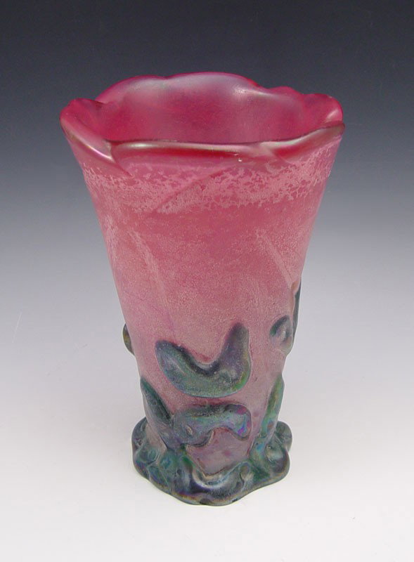 GINO FORTI SIGNED MURANO GLASS VASE: GINO FORTI SIGNED MURANO GLASS VASE: Large heavy vase, signed Forti Gino Murano 1966. 11" h. x 7 1/4" dia.