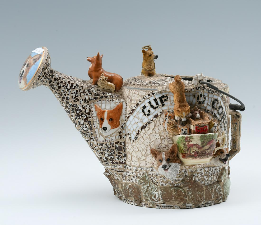 ONE OF A KIND FOLK ART SCULPTURAL DECORATED CORGI (1 of 6)