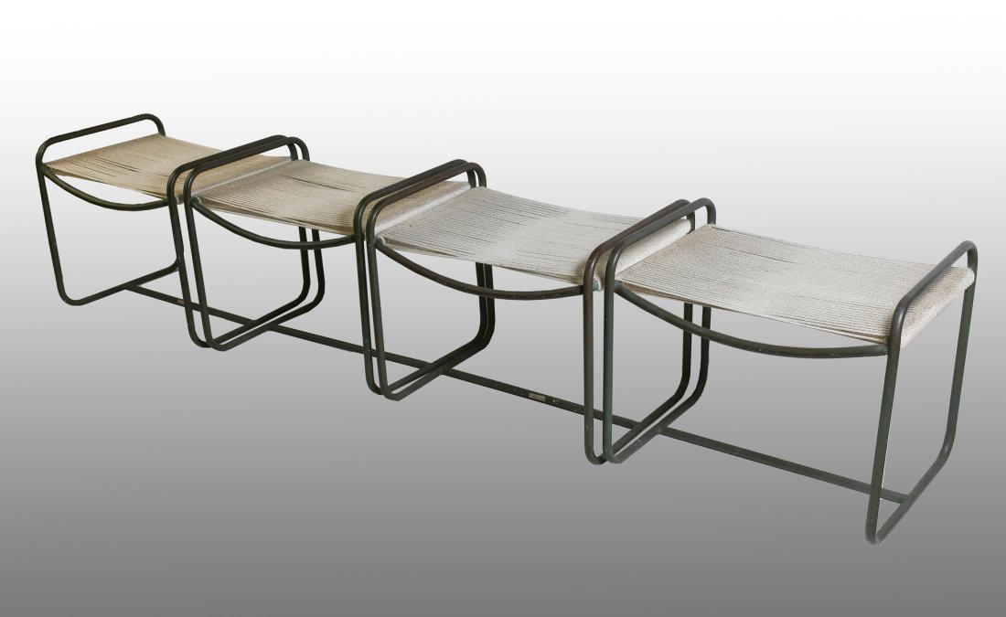 4 MID-CENTURY BROWN JORDAN OTTOMANS (1 of 4)