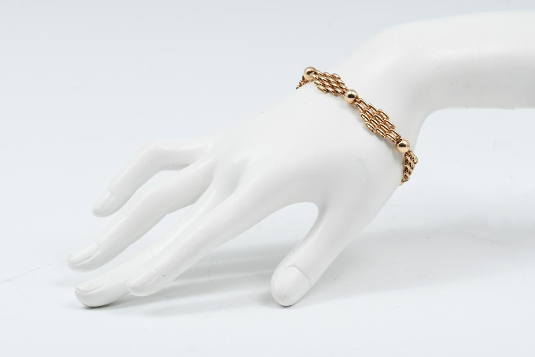 VINTAGE 14K ITALIAN BEAD & PANTHER LINK BRACELET (1 of 5)