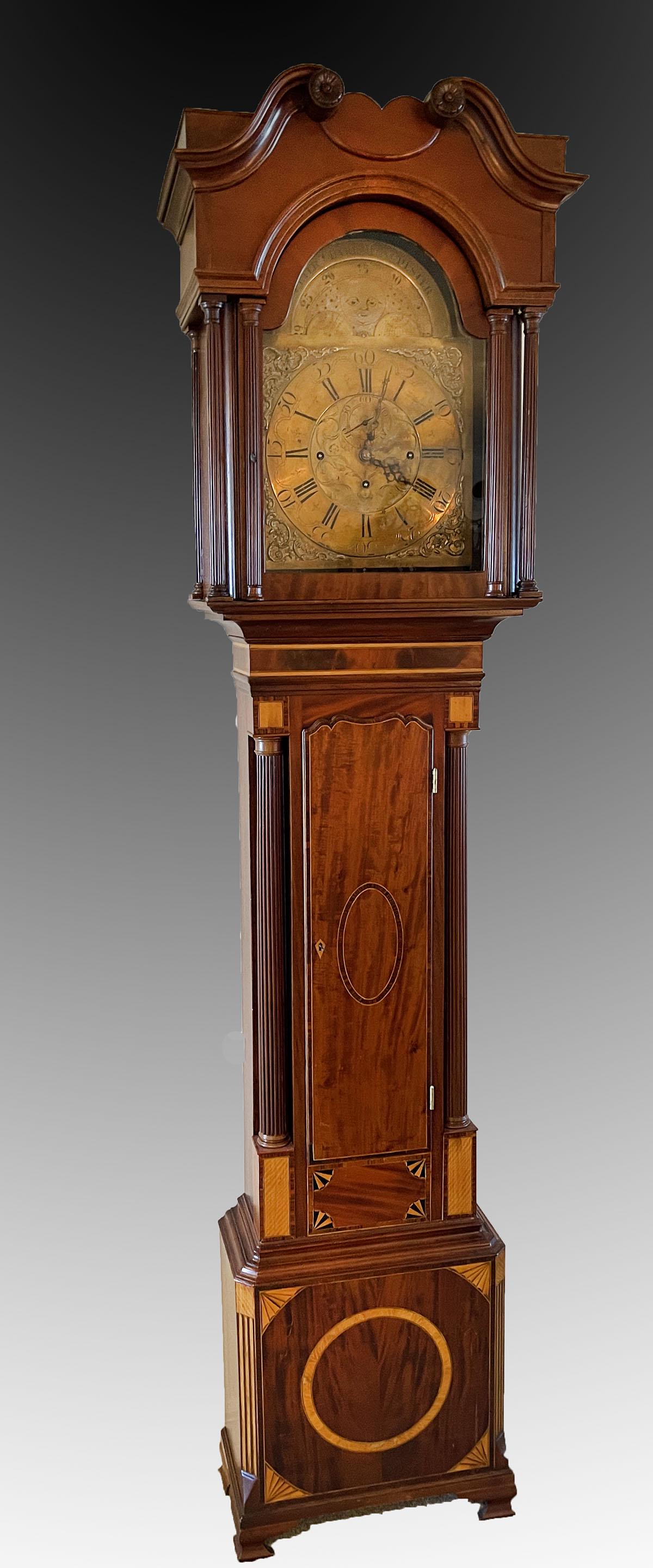 GEORGE III MAHOGANY TALL CASE CLOCK (1 of 4)